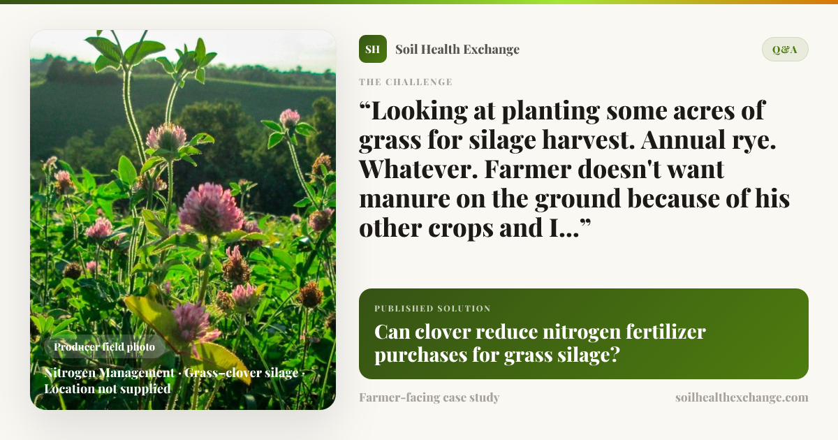 Can clover reduce nitrogen fertilizer purchases for grass…